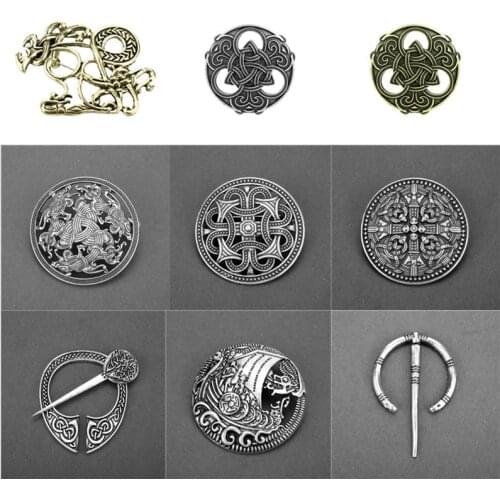 Viking Brooch Collection Vintage Penannular Shoulder Shawl Scarf Clasp Cloak Pin Medieval Jewelry Norse Viking Metal Pin Badge
