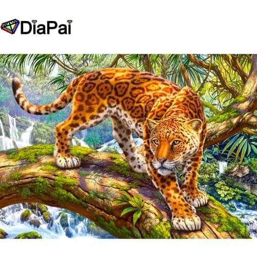 DIAPAI 5D DIY Diamond Painting 100% Full Square/Round Drill "Animal leopard" Diamond Embroidery Cross Stitch 3D Decor A21926