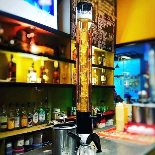 3 Liters Beer Tower Dispenser with Cast Iron Base and Ice Tube BT37