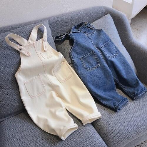 2020 Baby Girl Boy Denim Pants Overalls Spring Autumn Kids Jeans Pants Children Clothes