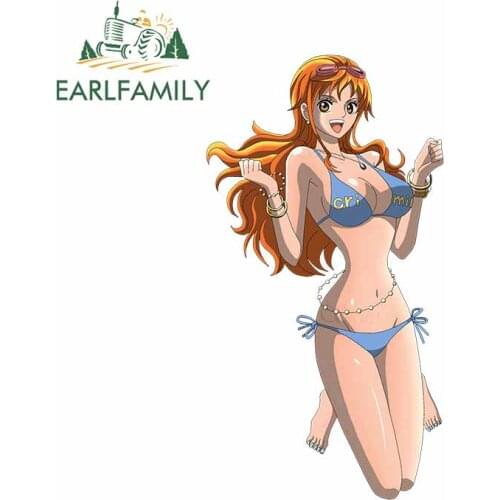 EARLFAMILY 13cm x 7.1cm For Sexy Girls Anime Car Stickers Vinyl Material Decal Scratch-Proof Car Door Protector For JDM SUV RV