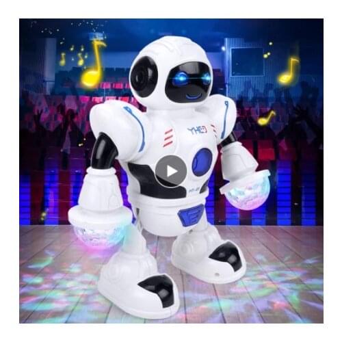 Electric Dancing Walking Musical Model Robot With Colorful Flashing Light Kids Interactive Education Toy Christmas Gift For Kids