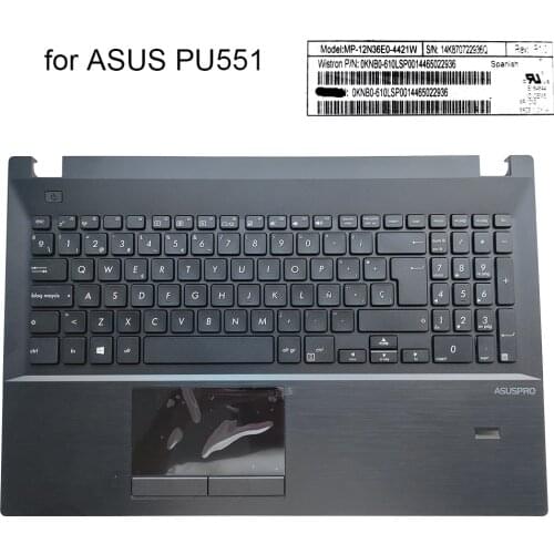 Spanish touchpad keyboard Spain for Asus PU551 PU551L PU551LD PU551J PU551JF PU551JA SP laptop keyboards Palmrest 13NB0551AP0A21