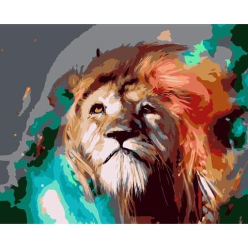 Meteor lion Animal 40x50CM DIY Painting By Numbers Wall Art Picture Acrylic Painting For Home Decoration Drop Shipping 60x75cm