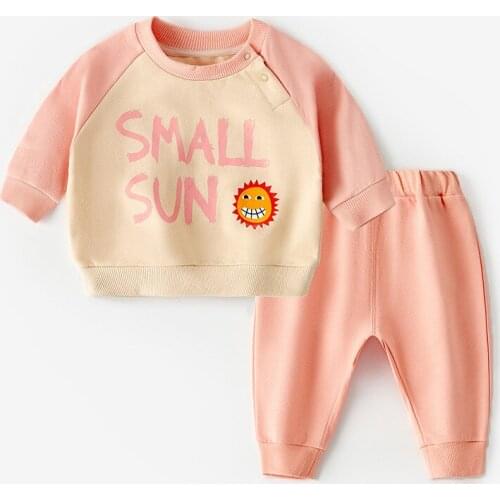 2020 New Childrens Suit Autumn And Winter Korean Style Fashion Cartoon Clothes Long Sleeve Tops + Trousers Set Baby Casual Suit