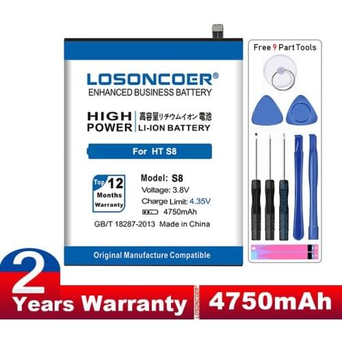 LOSONCOER S8 4750mAh Batteries For HOMTOM S8 S 8 5.7inch MTK6750 Good Quality Mobile Phone Battery