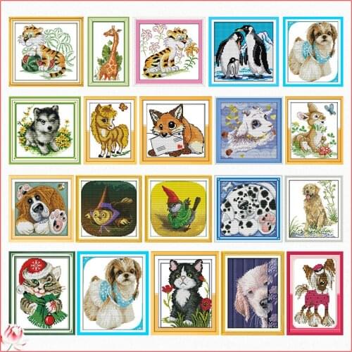 Small Animal Series Cross Stitch Kit DIY Little Goat Pattern 14CT 11CT Embroidery Set Needlework Home Decoration Craft Painting