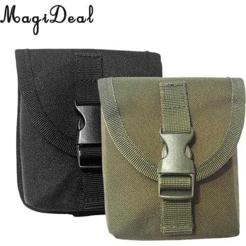 MagiDeal Pack of 2pcs Scuba Diving Spare Weight Belt Pocket Accessories Storage Pouch with Quick Release Buckle - Black Green