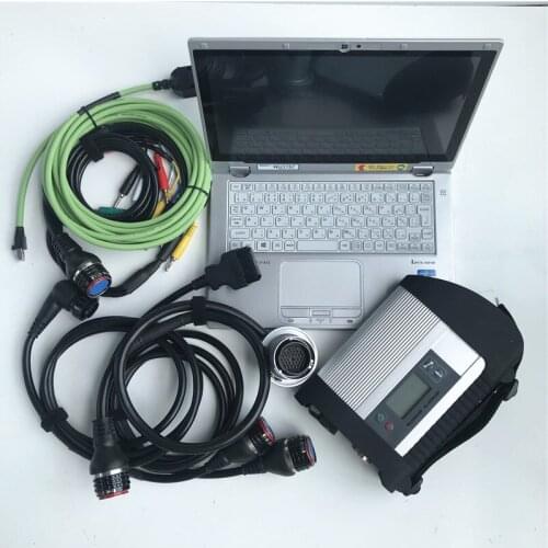 New OBDII 12V/24v MB STAR C4 for bens cars trucks SD C4 diagnostic programming coding tool with CF-AX2 Tablet diagnose Laptop