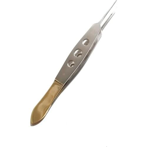 Stainless steel ophthalmic micro forceps with gold handle, double eyelid shaping tool, fat forceps, ophthalmic tooth tweezers