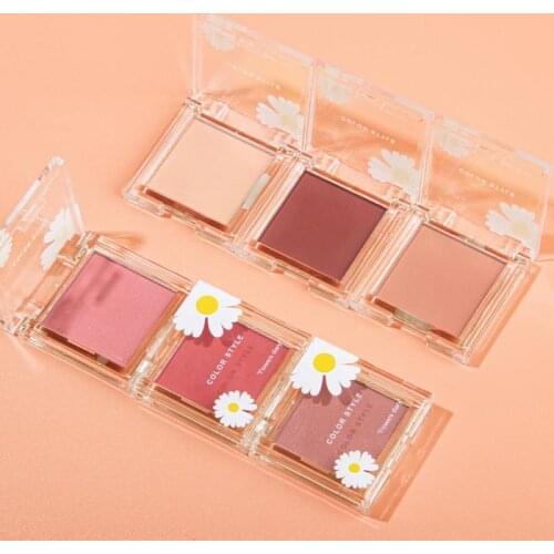 6 Colors Blush Makeup Palette Face Mineral Powder Red Rouge Lasting Natural Cream Cheek Tint Orange Peach Pink Blush Cosmetic