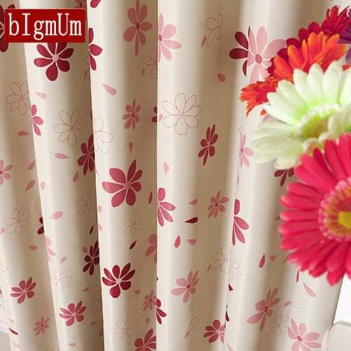 Pastoral Design Floral Window Curtains Fabric Sheer Curtains For Kitchen Living Room Brown/Pink Kids Tulle Curtain Window Drapes
