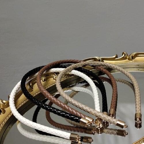 Woven leather headband Korean hair accessories thin edges pressed hair washing face hairhoop French elegant outer wear headband