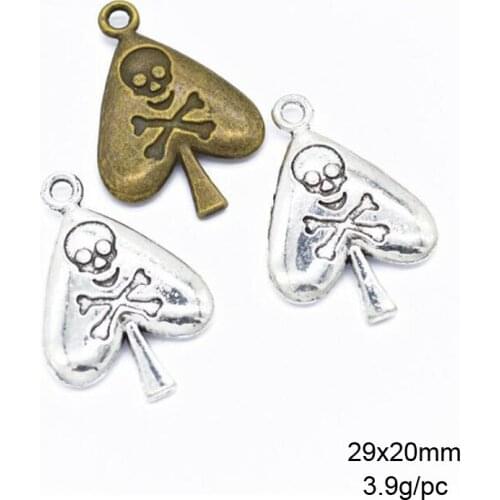 20pcs 29x20mm Alloy Antique Silver/Antique Bronze Skull In Tree Charms Pendant Fit For DIY Necklace Bracelet