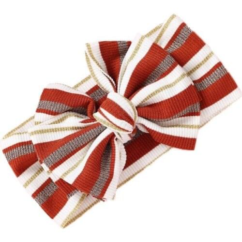 Baby Headband Stripe Girls Hair Bows Accessories Infant Nylon Headwrap Toddler Cotton Turban Kids Hairband Newborn Photo Props