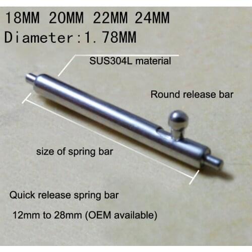 New Style 20PCS / Lot 16MM 18MM 20MM 22MM 24MM 26MM Spring Bar Watch Repair Parts 304 Stainless Steel Watch Pin