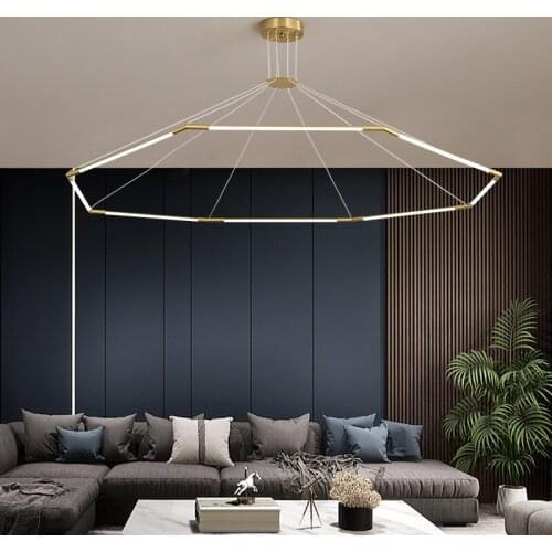 Postmodern simplicity Nordic geometric art chandelier designer living room restaurant creative simplicity line model room lamp