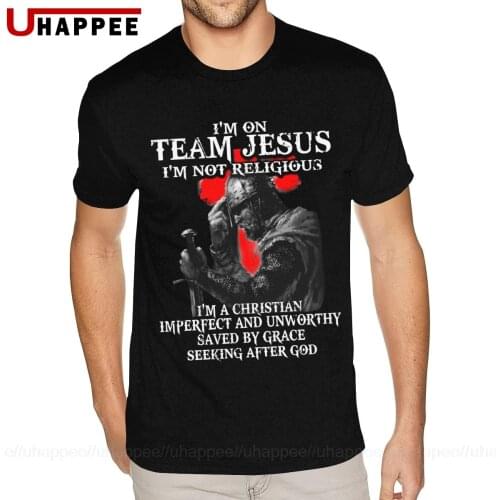 Knight Templar I'm On Team Jesus Tee Gentlemen America Brand Tee Shirt Man Short Sleeves Low Price Branded Merch