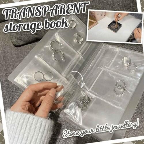 Jewelry Storage Foldable Book Album Earrings Chain Necklace Rings Display Stand Portable Packaging Holder Collection