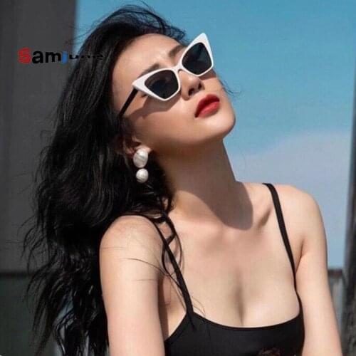 2021 New Brand Designer Cateye Sunglasses Women Vintage Metal Glasses For Women Mirror Retro Lunette De Soleil Femme UV400