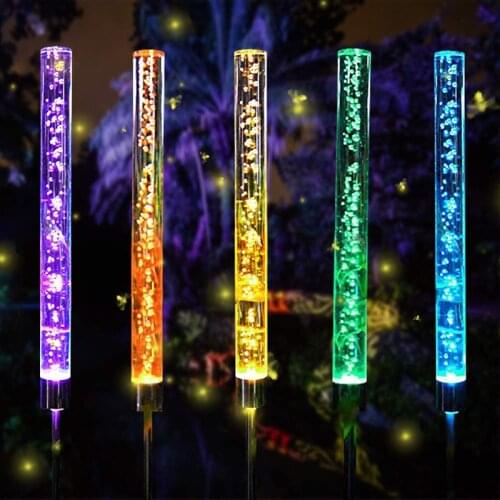 Solar Led Lights Outdoor Acrylic Bubble Tube Solar Lights Lawn Lamps Street Garland for Garden Decoration Solar Powered Lights