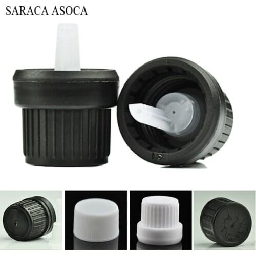 General Big Head Cap With Inner Plug Suitable For Essential Oil Dropper Bottle Closed Bottle Accessories Small Black Cap 100Pcs