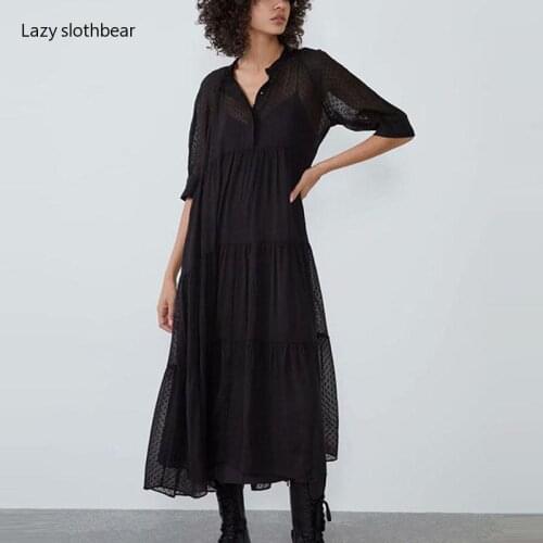 Spring new products lace ladies dress five-point sleeve pullover dress 2-piece splicing dress women