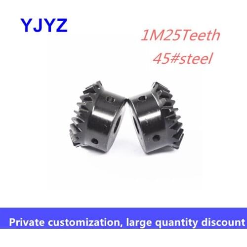 1 pc 1M 25teeth Bevel gear 90 degree bevel gear Carbon steel hard tooth surface 1:1 bevel gear support