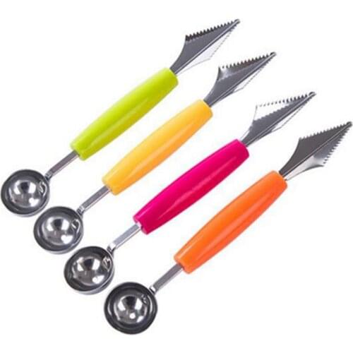 1pcs 2 in1 Dual-head Fruit Ball Carving Knife Fruit cut watermelon carving knife kitchen tool fruit digging spoon platter spoon