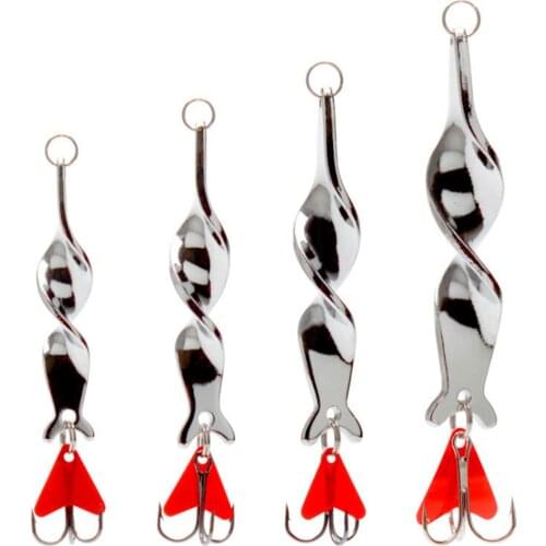 1Pcs Metal Rotating Fishing Bait Spoon Lures 10g 14g 21g 28 Artificial Bass Hard Sequins Treble Hook Crap Pesca Fishing Tackle