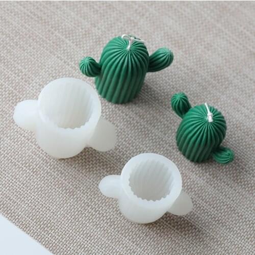 1pcs Cute Cactus Candle Mold Silicone Mold Aromatherapy Plaster Handmade Making Kit Soap Crafts Mold Diy Gifts Home Decoration