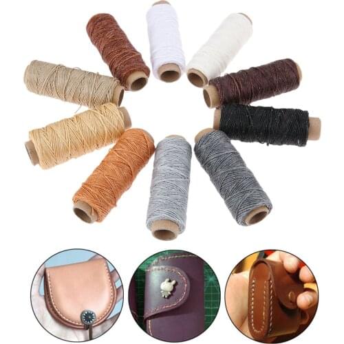 10 Color 150D 50m Flat Thread Wax Line Leather Sewing Waxed Thread Cord for Leather Craft DIY Handmade
