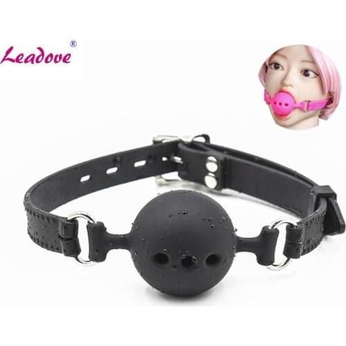 3 Sizes Safety Silicone Open Mouth Gag Ball Bondage Restraints Sex Toys For Women Slave Gag With Open Holes For Couples SP0092