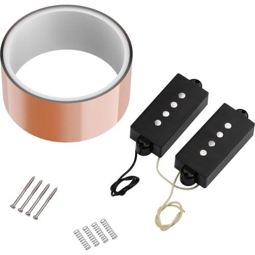 5cm*2m / 2inch*6.6FT Adhesive Conductive Copper Foil Shielding Tape - Single Side Conductive + 2pcs Black 4 String P Bass Bridge