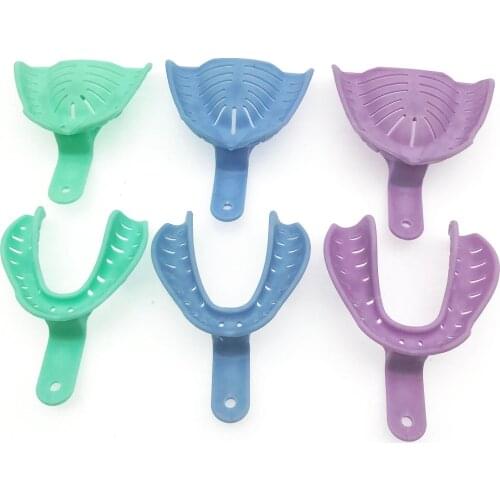 6Pcs Colorful Dental Impression Trays Plastic Materials Teeth Holder