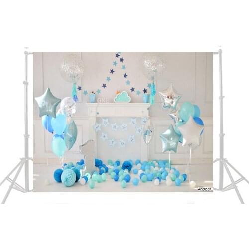 Andoer 2.1 * 1.5m Balloon Fireplace Scene Birthday Baby Newborn Photography Backgrounds Customized Backdrops For Photo Studio