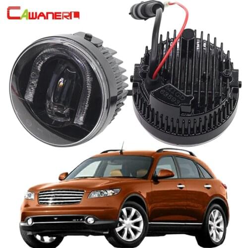 Cawanerl 2 X Car Styling LED Fog Light DRL Daytime Running Lamp High Quality For Infiniti FX 37 50 30d FX37 FX50 2008