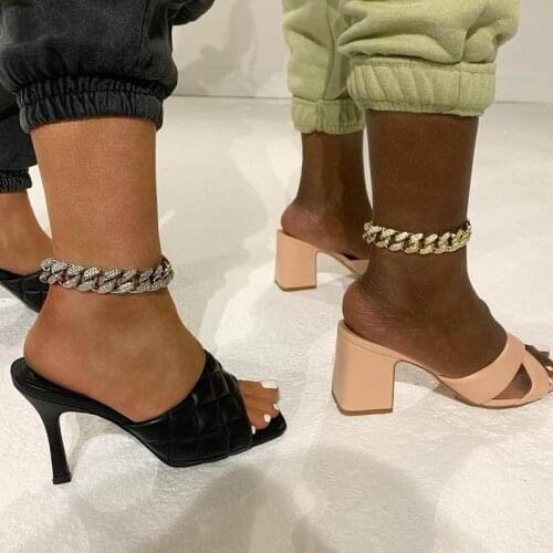 12mm Hip Hop Chains Ankle Bracelet For Women Men Bohemian Iced Out Anklet Bracelet Leg Foot Jewelry Barefoot Summer Foot Anklet