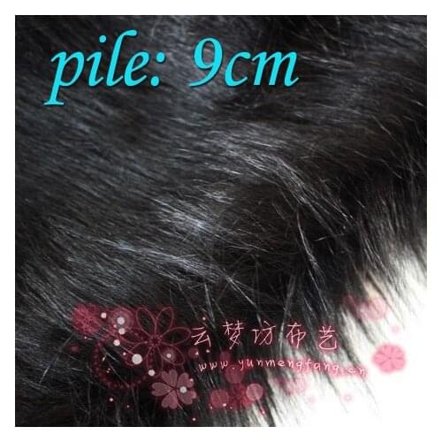 Black Top Quality Faux Fur Fabric Long Pile Fur Fabric Fur Coat Cosplay 60"wide Sold By The Yard Free Shipping