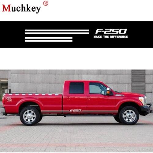 For Ford F250 Car Side Body Decal Pickup Truck Custom Sticker Car Decals DIY Car Decoration Decal Car Racing Stickers 200cm