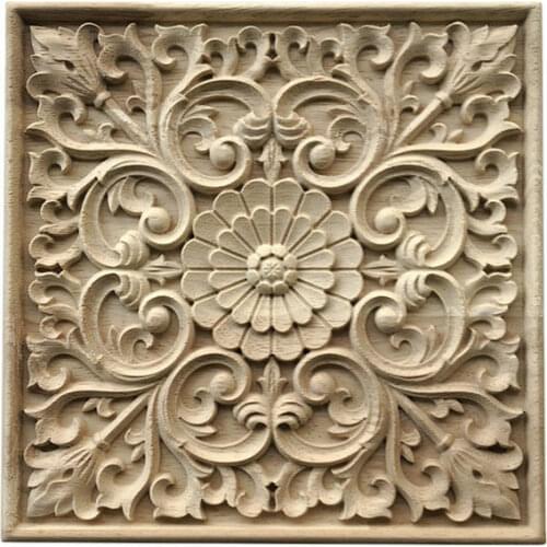 French Retro Carved Reliefs Background Wall Hanging Wood Decoration Home Porch Murals Embossed Wall Accessories ELSEART06