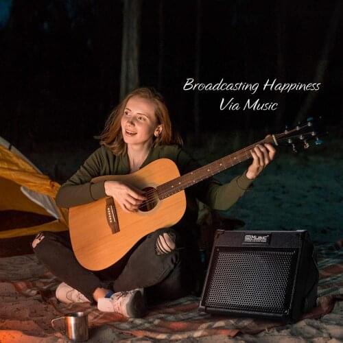 Guitar Combo Amp Portable Speaker Audio Amplifier for Ukulele Bass Reverb Effect Rechargeable Bluetooth Function Treble Control