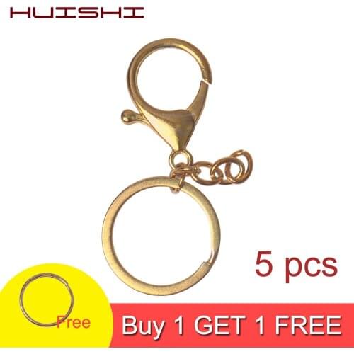 HUISHI Key Chain Gold Color Metal Blank Key Ring DIY Keychain Split Ring Key Holder Rings Women Men DIY KeyChains Accessories