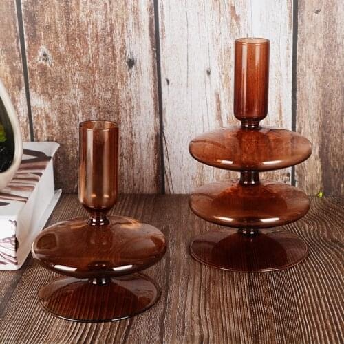 Ins Glass candle holders decoracion hogar moderno Birthday bougeoir Home decor Candle holder jar Nordic wedding room portavelas