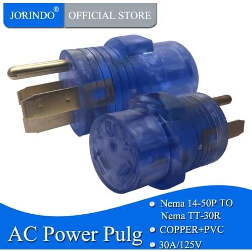 JORINDO 14-50P TO TT-30R Everpert RV Generator Power Adapter Plug 50AMP 14-50P Male 4 Prong to 30AMP TT-30R Female 125V