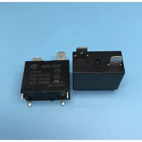 JQX-102F 12VDC 20A 250VAC HONGFA RELAY HF102F 1 From A New and original 5pcs/lot