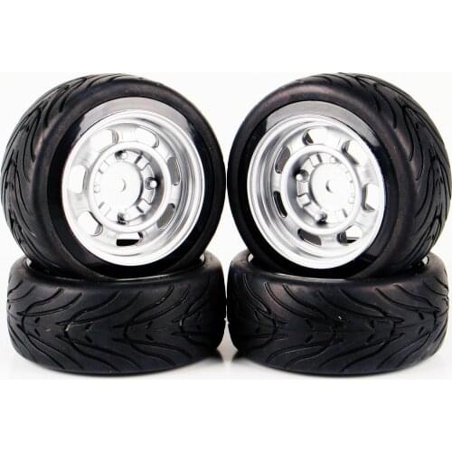 IN STOCK RC 4Pcs Flat Tires Lacquered Wheel 12mm Hex For HSP HPI 1:10 On Road Racing Car
