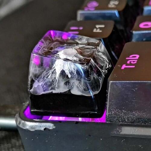 Snow Mountain Resin Keycaps 1 Hand-Customized SA Profile MX Switch For Mechanical Keyboards Fuji Customized Keycaps As Gifts