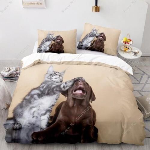 Lovely Pet Labrador Dog Bedding Set Animal Duvet Cover Sets For Kids Adult Single Double Size Bedclothes Quilt Comforter Covers