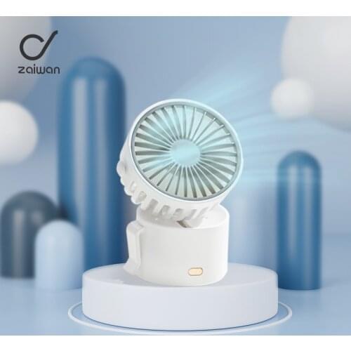 Zaiwan Mini Fan Portable Hanging Neck Fan Usb Rechargeable Small Fan 1000mAh Battery Air Cooler Desktop Outdoor Handheld Fan